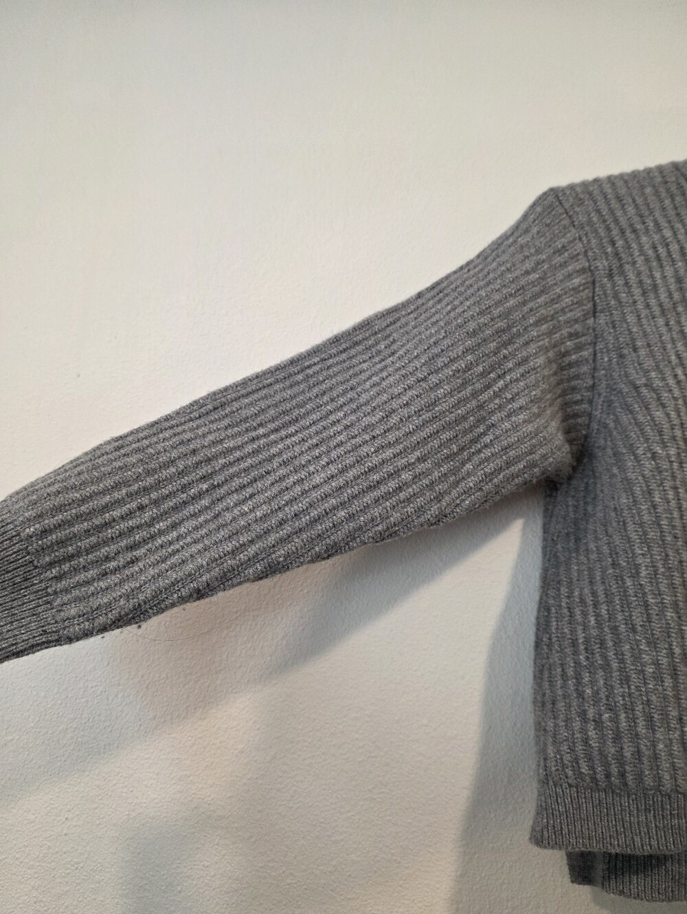 Acne Studios Java Ribbed Wool Side Zip Gray Sweater - Picture 3 of 8